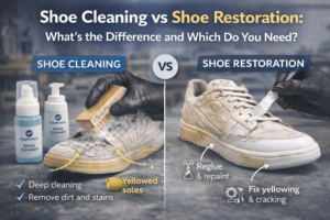 Read more about the article Shoe Cleaning vs Shoe Restoration: What’s the Difference and Which Do You Need?